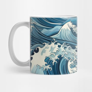 Ephemeral Crests: Hokusai Waves Reimagined Mug